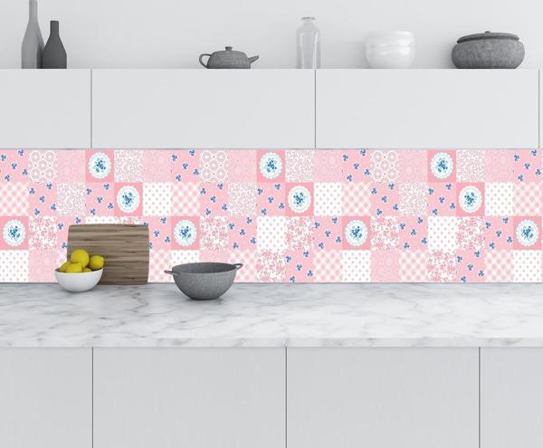 Mutfak Tezgah Arası Folyo Fayans Kaplama Folyosu Rustik Pembe 60x200 CM - Image 1