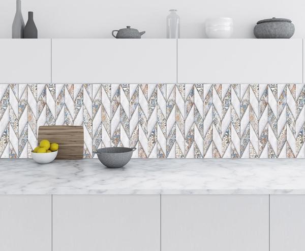 Mutfak Tezgah Arası Folyo Fayans Kaplama Folyosu Vintage Duvar Karo 60x300 CM - Image 1