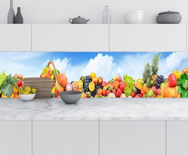 Mutfak Tezgah Arası Folyo Fayans Kaplama Folyosu Sebze Meyve Gökyüzü 60x100 CM - Image 1