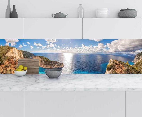 Mutfak Tezgah Arası Folyo Fayans Kaplama Folyosu Yunanistan Deniz 60x200 CM - Image 1