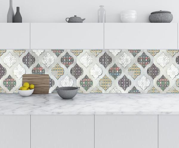 Mutfak Tezgah Arası Folyo Fayans Kaplama Folyosu Renkli Design Seramik 60x300 CM - Image 1