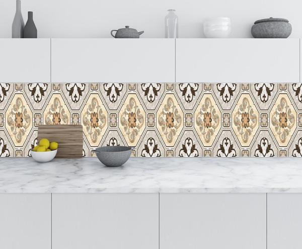 Mutfak Tezgah Arası Folyo Fayans Kaplama Folyosu Sekizgen Mermer 60x300 CM - Image 1