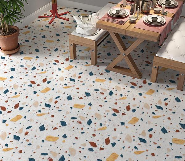 Yer Kaplama Zemin Kaplama Folyosu 65x130 cm Terrazzo Renkli Mermer - Image 1