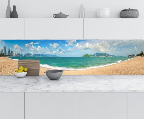 Mutfak Tezgah Arası Folyo Fayans Kaplama Folyosu Nha Trang Plaj 60x500 CM - Image 1