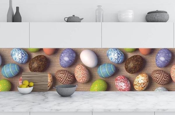 Mutfak Tezgah Arası Folyo Fayans Kaplama Folyosu Renkli Yumurtalar 60 x 300 - Image 1
