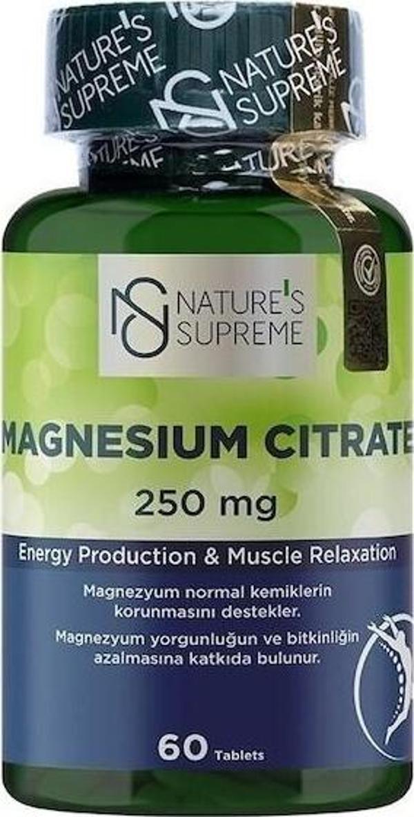 Natures Supreme Magnesium Citrate 250 Mg 60 Tablet Aromasiz - Image 1