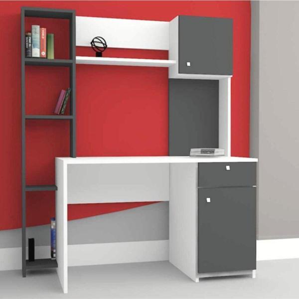 Bicabin Estina Helen Dolaplı Çekmeceli Raflı Çalışma Masası - Image 1