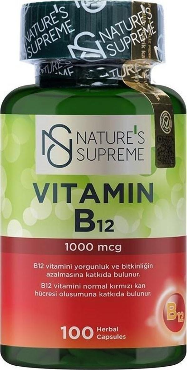 Nature's Supreme Vitamin B12 1000 Mcg 100 Kapsül - Image 1