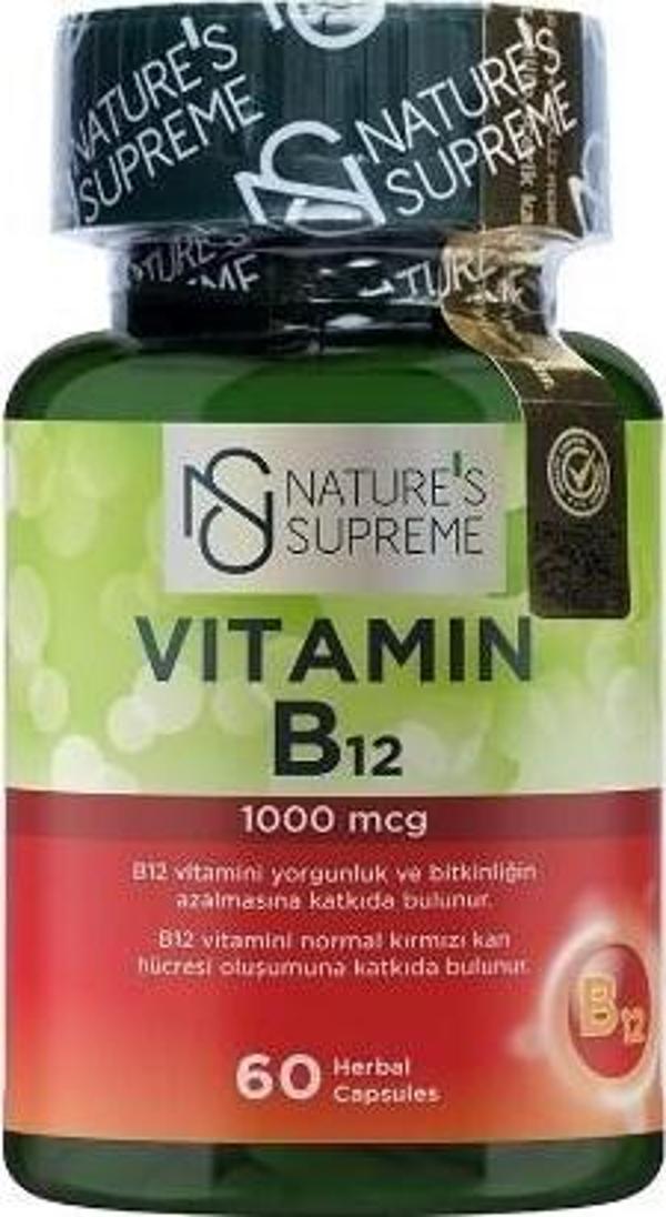 Nature's Supreme Vitamin B12 1000 Mcg 60 Kapsül - Image 1