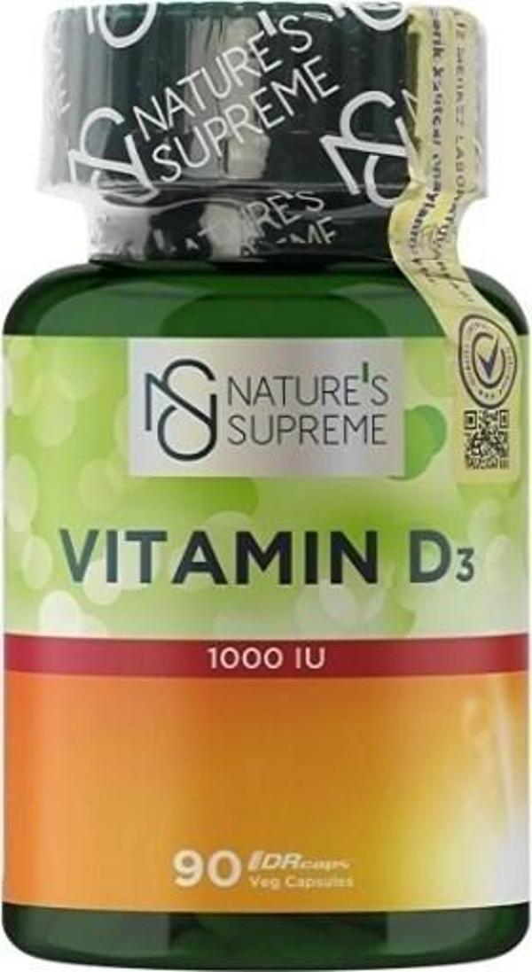 Nature's Supreme Vitamin D3 1000 IU 90 Kapsül - Image 1