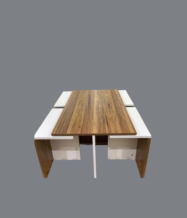 Bicabin Milano Dört Zigonlu Dekoratif Orta Sehpa Beyaz Garda (Coffee Table) - Image 1