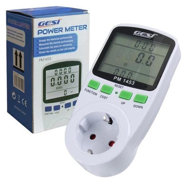 Gesi PM-1453 Dijital Wattmetre Enerji Sarfiyat Ölçer Tüketim Ölçer 220 Volt 16 Amper 3680 Watt Priz - Image 1