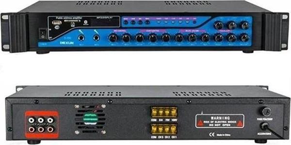 Dexun D-200 3 Zone 200 W USB-BT 2 Mik. Giriş Hat Trafolu Anfi - Image 1