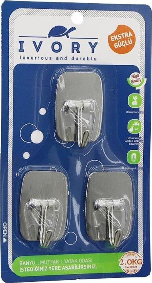 3PCS DİKDÖRTGEN - KOMPLE METAL  YAPIŞKAN ASKI  2KG TAŞIMA (2818) - Image 1