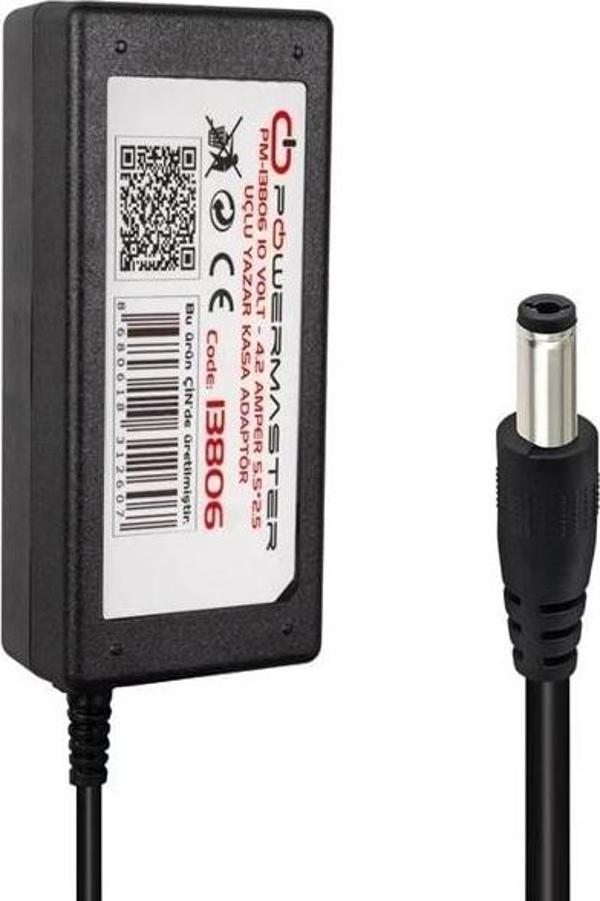 Powermaster PM-13806 10 Volt - 4.2 Amper 5.5*2.5 Mm Uçlu Yazar Kasa Adaptör - Image 1