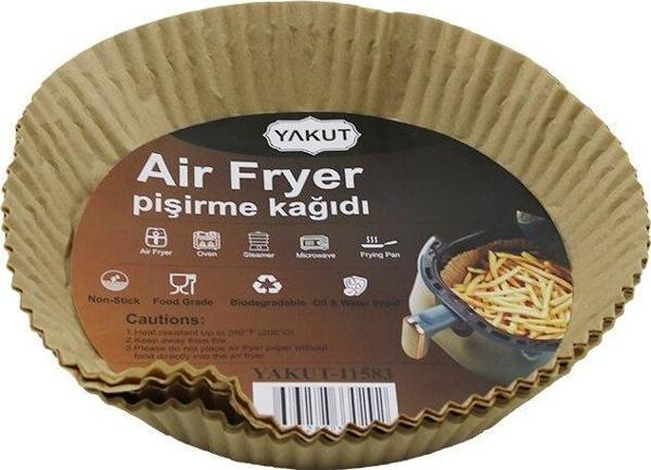 25PCS BÜYÜK=TABAN 19.5CM-AĞIZ:25CM TABAK MODEL YUVARLAK AİR FRYER PİŞİRME KALIP KAĞIT 200 DERECEDAYANIKLI (2818) - Image 1