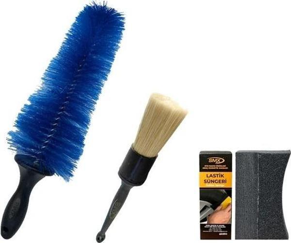 Detay Temizlik Fırçası + Jant Temizleme Fırçası  + Lastik Süngeri - Image 1
