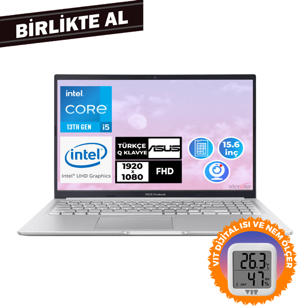Asus Vivobook i5-13420H 16GB 1TB SSD 15.6" FHD W11P + VIT Termometre X1502VA-NJ871 028 - Image 1