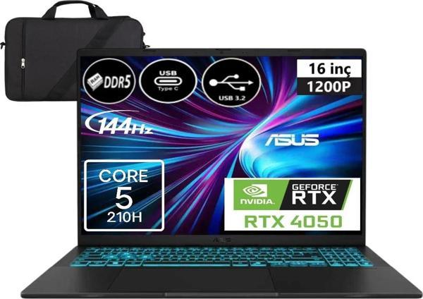 Asus Vivobook 16 V3607VU-EP12 Intel Core 5 210H 32GB 1tb SSD RTX4050 6gb Windows 11 Pro 16" Wuxga 144Hz + Elektropasaj Ç - Image 1