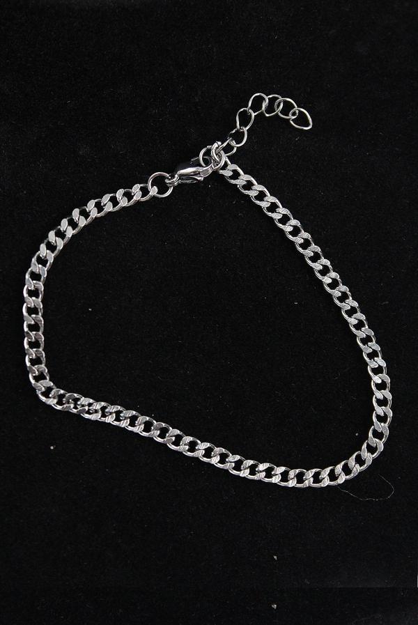 Bakımlı Erkek için Silver Çelik İnce Klasik Stil Bileklik - Image 1