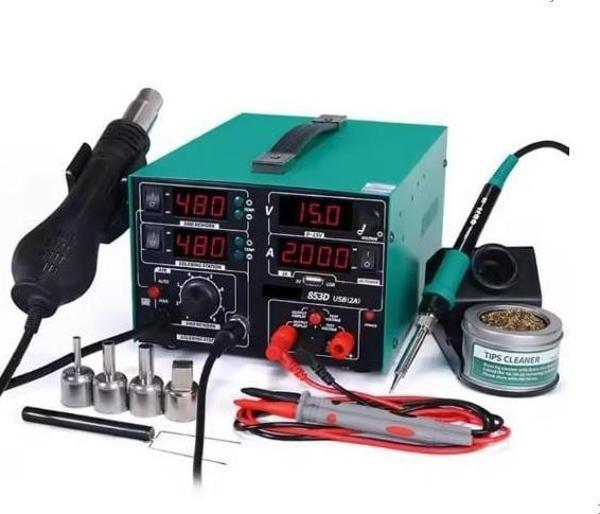 Luxury,3in1 5A Güç Kaynağı, Üflemeli Sıcak Hava ve Lehimleme İstasyonu Prolink  P-53 D5A - Image 1