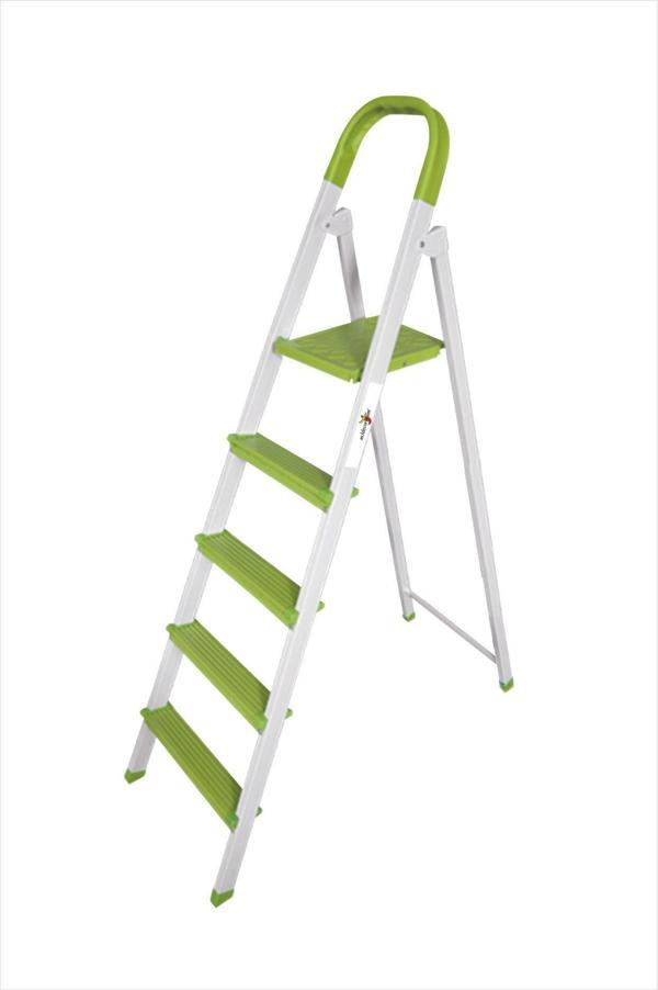 Uzun Büyük 130 cm A Tipi 4+1 Toplam 5 Kaydırmaz Basamaklı Sehpalı Sağlam Pabuçlu Merdiven Basamak - Image 1