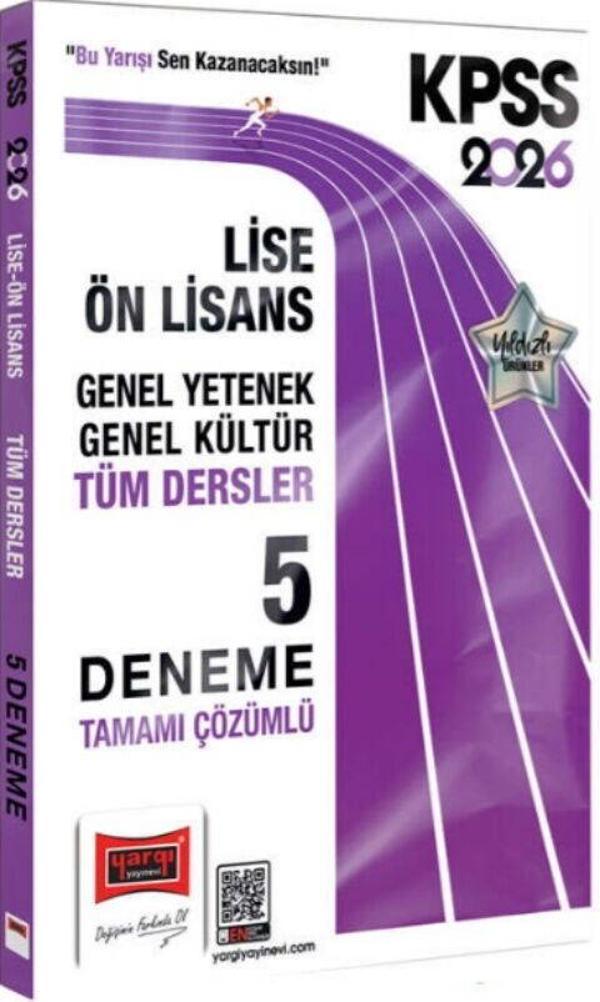 2026 KPSS Genel Kültür Genel Yetenek Lise Ön Lisans Tüm Dersler Tamamı Çözümlü 5 Deneme Yargı - Yargı Yayınları - Image 1