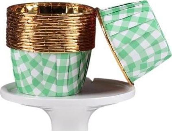 Cupcake/Muffin /Suffle Kek Kapsülü Yeşil Desenli 50 Li - Image 1