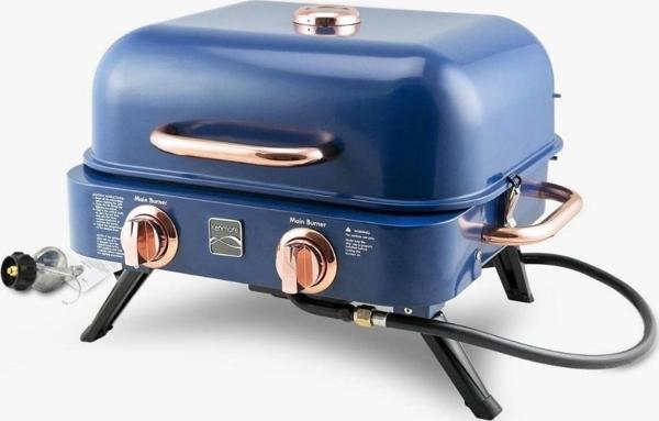 Kenmore KT-R40003-NC Gazlı 2 Ocaklı Masa Üstü Barbekü – Mavi - Image 1