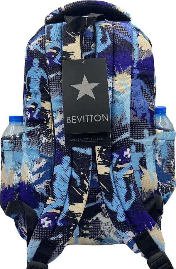 Bevitton Su Itici Kumaş Okul Çantası Unisex Mavi-Simli Okul Sırt Çantası - Image 1