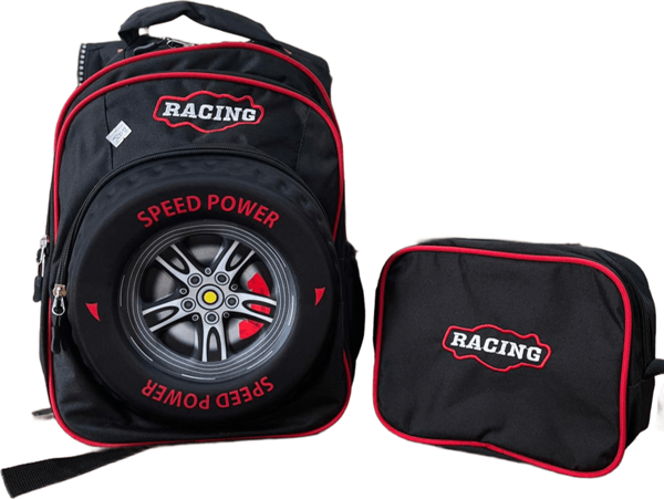 Racing Teker Görünümlü Okul Çantası - Image 1
