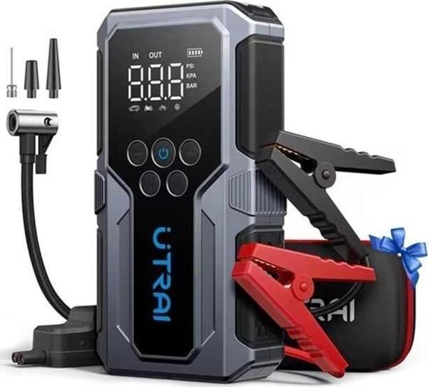Utrai JS-9 12-24V Akü Şarj Powerbank Lastik Hava Kompresörü Şişirici Taşınabilir Dijital Kablosuz EL - Image 1