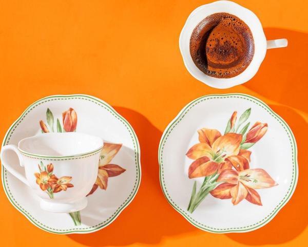 Perotti 16871-5 De Flore 2 Kişilik 4 Parça Porselen Kahve Fincan Takımı - Image 1