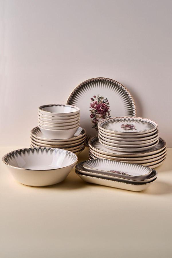 Perotti Antique Altın yaldızlı Stoneware Yemek Takımı 27 Parça 6 Kişilik Yemek Seti - Image 1