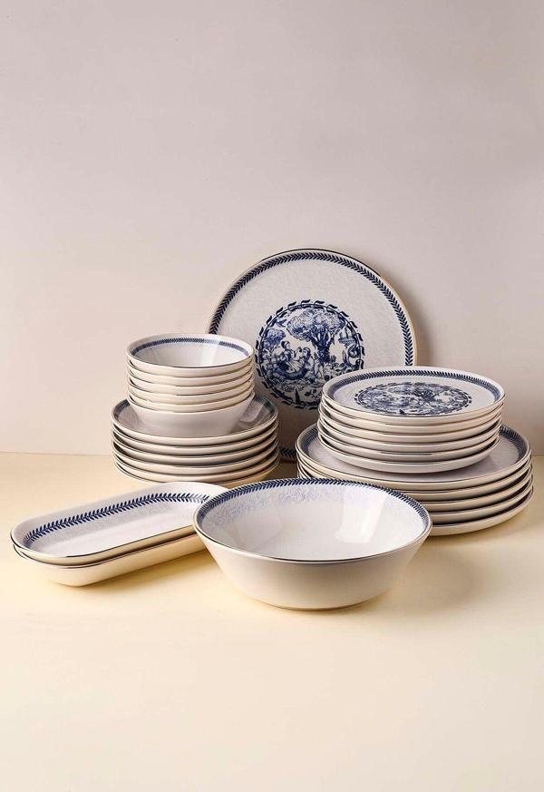Perotti French Altın yaldızlı Stoneware Yemek Takımı 27 Parça 6 Kişilik Yemek Seti - Image 1