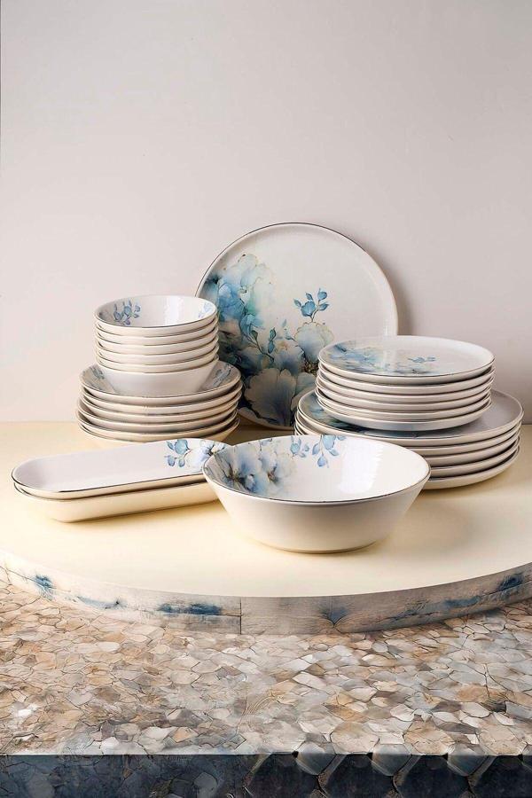 Perotti Garden Altın yaldızlı Stoneware Yemek Takımı 27 Parça 6 Kişilik Yemek Seti - Image 1