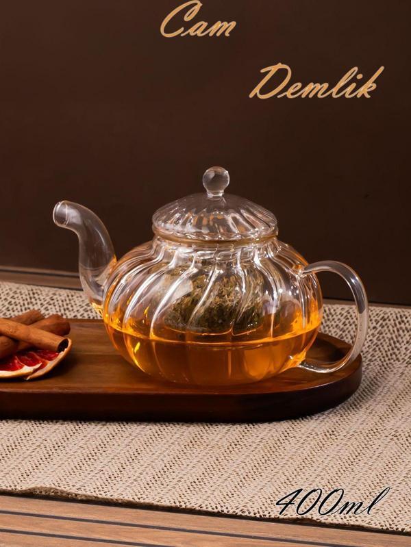 Porsima 1444 Borosilikat Cam Süzgeçli Demlik Bitki Çayı Demliği 400 ml - Image 1