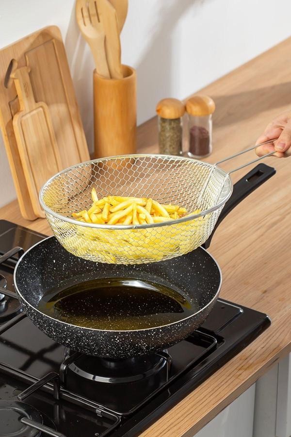 Porsima 2 Parça Yanmaz Yapışmaz Granit Kızartma Fritoz Wok Tava 28 Cm - Image 1