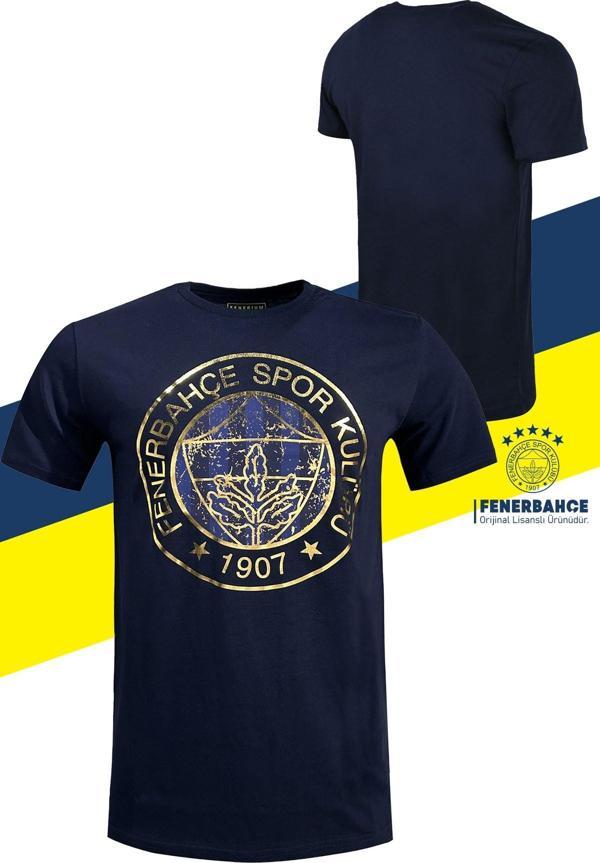 Fenerbahçe Orijinal Lisanslı Tribün Varak Logolu Spor T-Shirt - Image 1