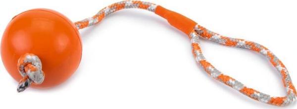 Beeztees Köpek Oyuncağı, İpli Dolu Top, Kauçuk, Turuncu, 30cm - Image 1