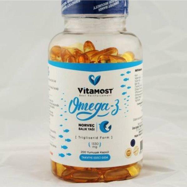 Vitamoms Vitamost Omega 3 Norveç Balık Yağı 200 Kapsül - Image 1