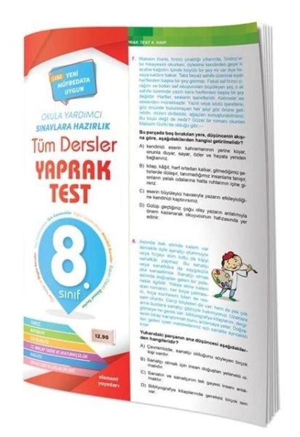8. Sınıf Tüm Dersler Yaprak Test - 4 Element Yayınları - Image 1