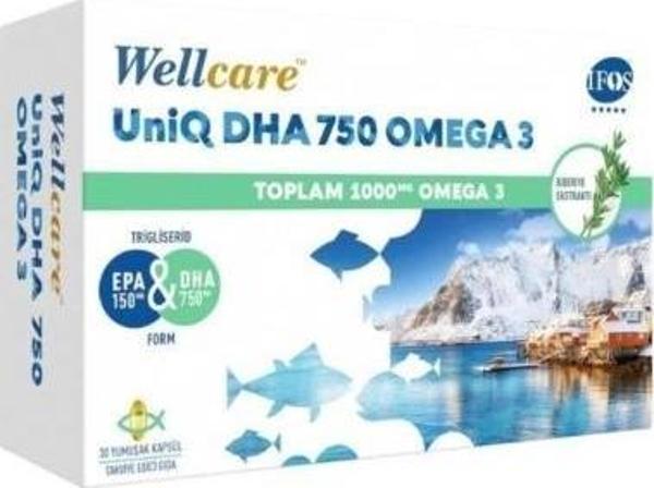 Wellcare Uniq DHA 750 Omega 3 30 Kapsül - Image 1