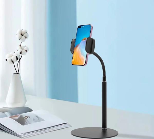 GA19 360 Ayarlı Metal Standlı Masa Üstü Metal Gövde Telefon Tutucu Telefon Standı Kaymaz Taban - Image 1