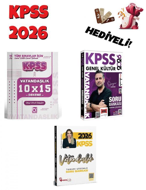 2026 KPSS Genel Kültür Vatandaşlık Soru Bankası ve Deneme Muhteşem Set 3 Kitap Bigelio + Hoca Kafası - Bi bigelio - Image 1