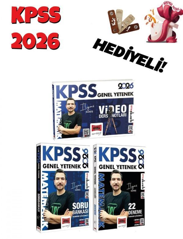 Yargı 2026 KPSS Matematik Video Ders Notları + Soru Bankası + 22 Deneme 3 lü Set- İlyas Güneş Yargı  - Yargı Yayınları - Image 1