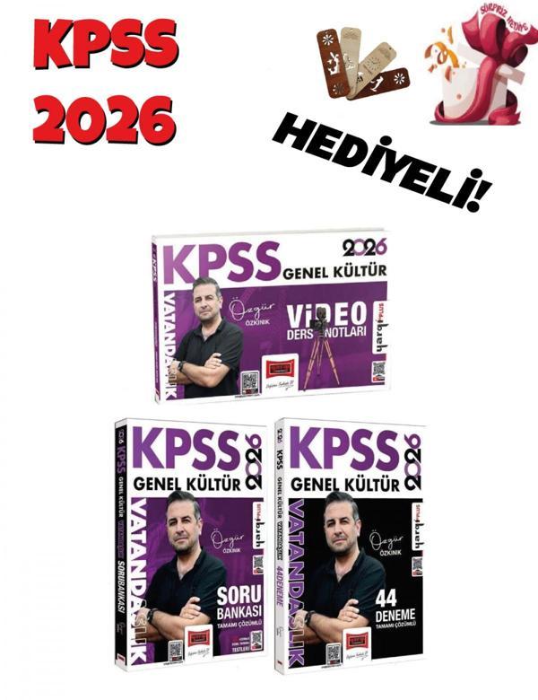 Yargı 2026 KPSS Vatandaşlık Video Ders Notları + Soru Bankası + 44 Deneme 3 lü Set - Özgür Özkınık Y - Yargı Yayınları - Image 1