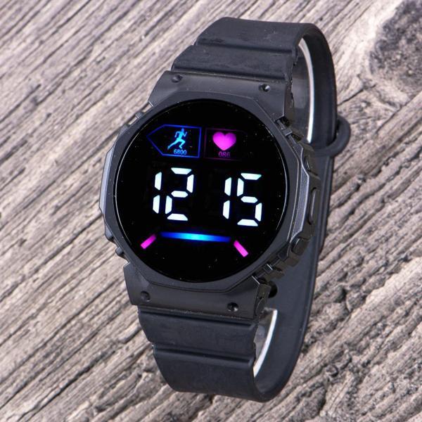 Oleydi Kadın Saati Siyah Kordon Pembe İç Tasarım Led Watch Genç Kol Saati (Akıllı Saat Değildir!) ST-304374 - Image 1