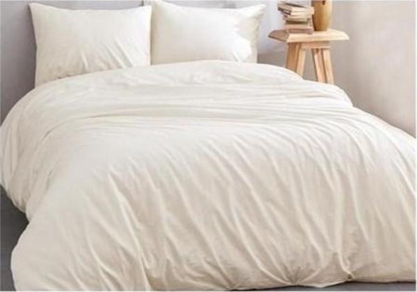 More Home Çift Kişilik Nevresim Takımı Lastikli Çarşaflı Krem - Image 1