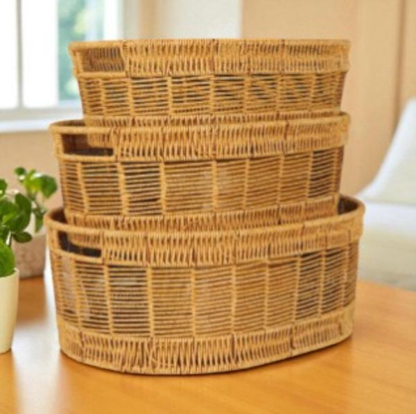 Oval Rattan Küçük Boy Sepet - Image 1